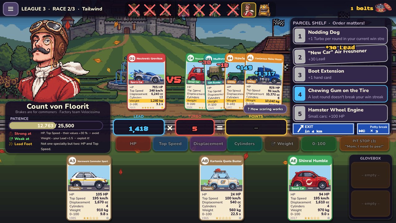Screenshot: card duel